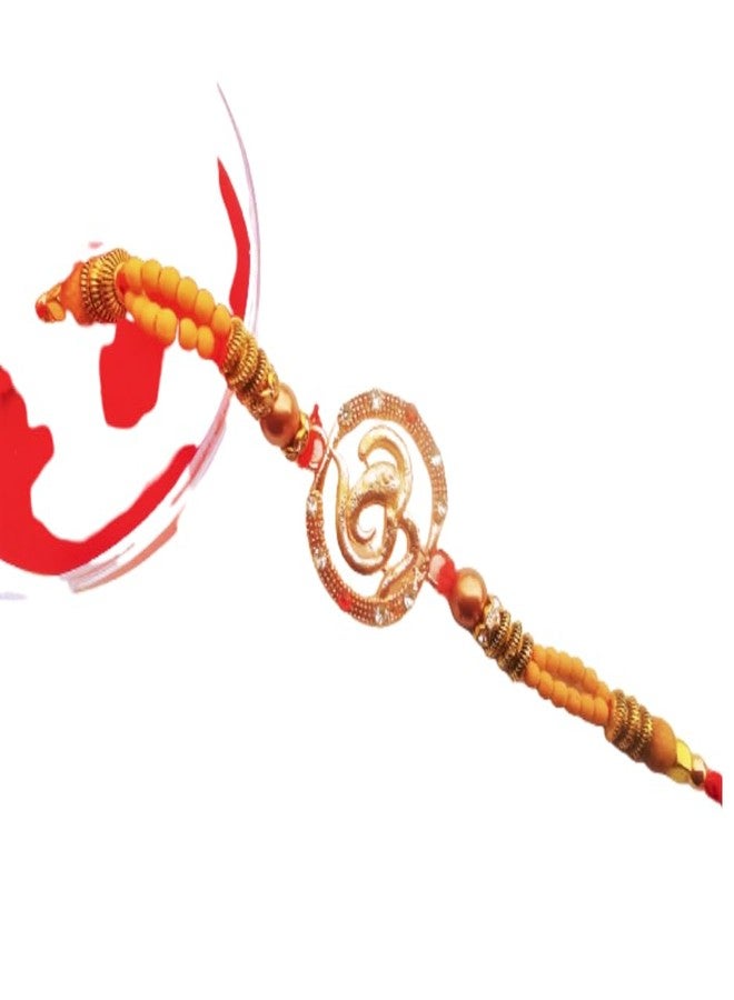 DEV POOJA STORE Elegant Design Fancy OM Rakhi | Online Rakhi | Rakhi Online Shopping | Rakhi Gift For Brother (RM29) - Image 5