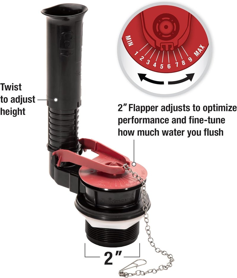 Fluidmaster K-507A-008 Universal 2-Inch Adjustable Toilet Flush Valve Repair Kit with Toilet Tool Multicolor - Image 4