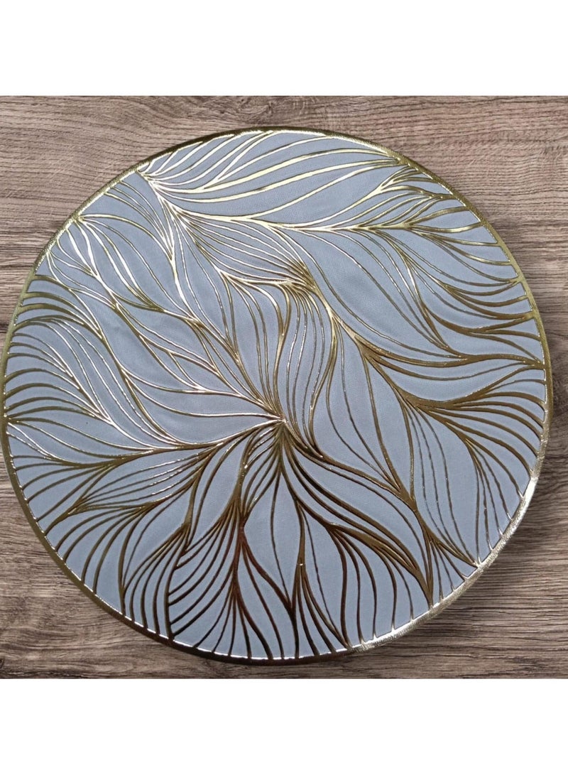 طقم كوستر جلد فاخر (ذهبي وأبيض) – 2 قطعة | تصميم عصري أنيق لطاولة القهوة أو المكتب - Image 3