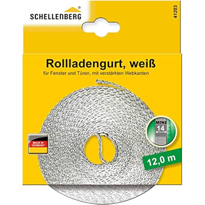 Schellenberg 41203 Roller Shutter Belt 14 Mm X 12 M System Mini Roller Shutter Belt Webbing White - Image 1