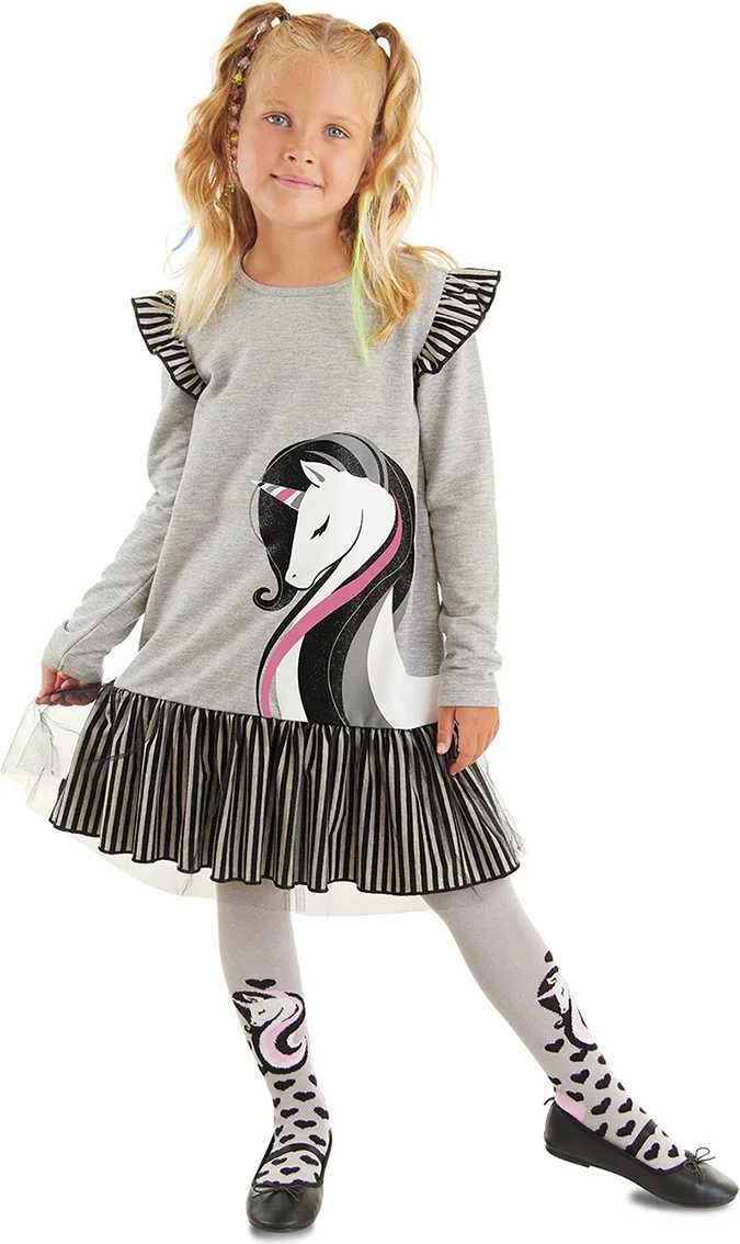Denokids Unicorn Graphic Dress