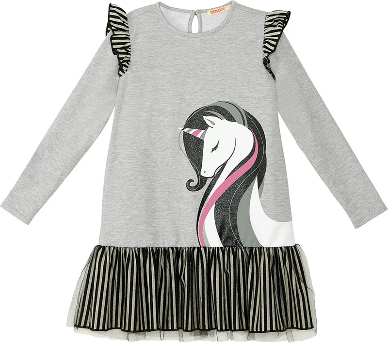 Denokids Unicorn Graphic Dress
