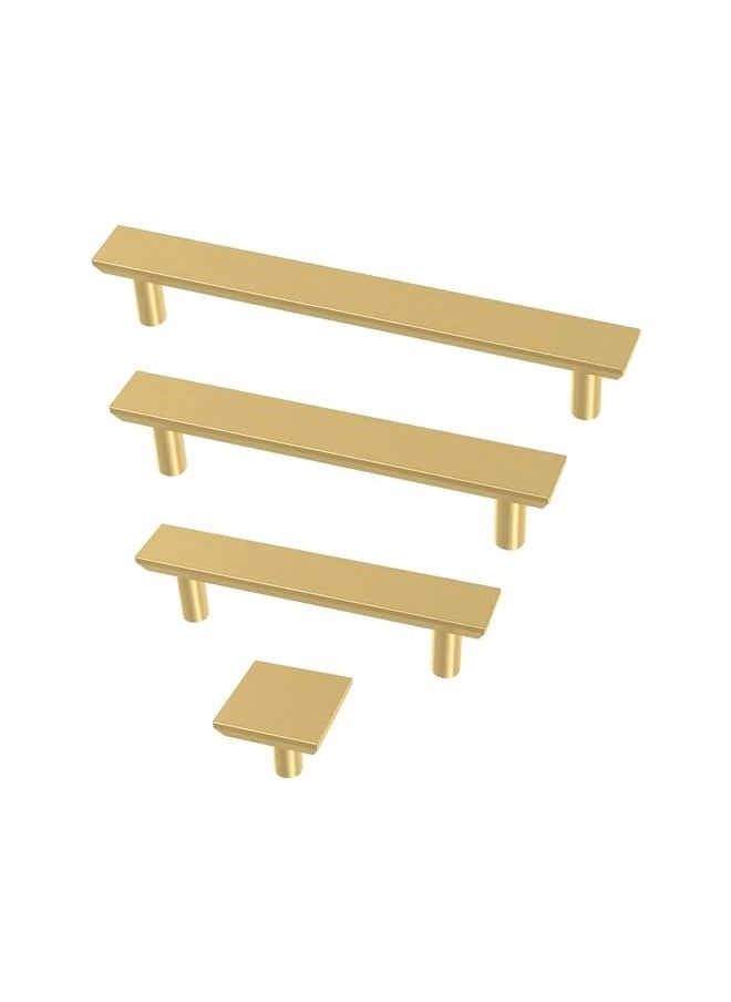 PROMASS promass Simple Chamfered Square Cabinet Knob, Brushed Brass, 1.12 in (29 mm) Drawer Knob, 10 Pack, P40847K-117-C  - Image 5