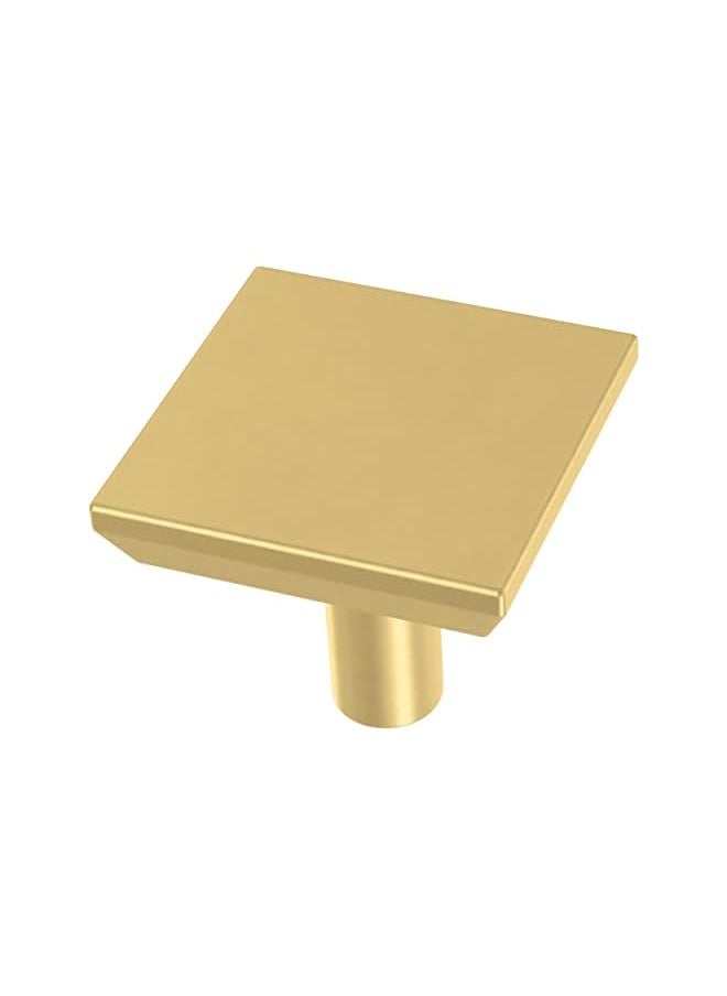 PROMASS promass Simple Chamfered Square Cabinet Knob, Brushed Brass, 1.12 in (29 mm) Drawer Knob, 10 Pack, P40847K-117-C  - Image 2