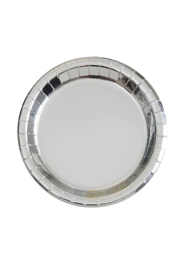 Unique أطباق فضية بfoil 9" - عبوة من 8 - Image 2