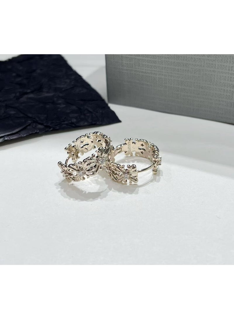 Earrings all copper gold-plated, fashionable, generous, and beautiful