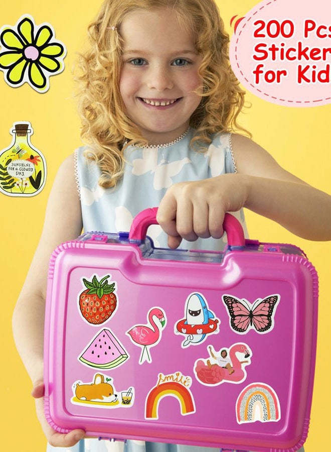 Eoaod 200Pcs Water Bottle Stickers for Kids, Cute Stickers for Water Bottles, Vinyl Waterproof Stickers Aesthetic Laptop Sticker Pack Classroom Prizes Skateboard Stickers for Kids Teens Girls Students - Image 5