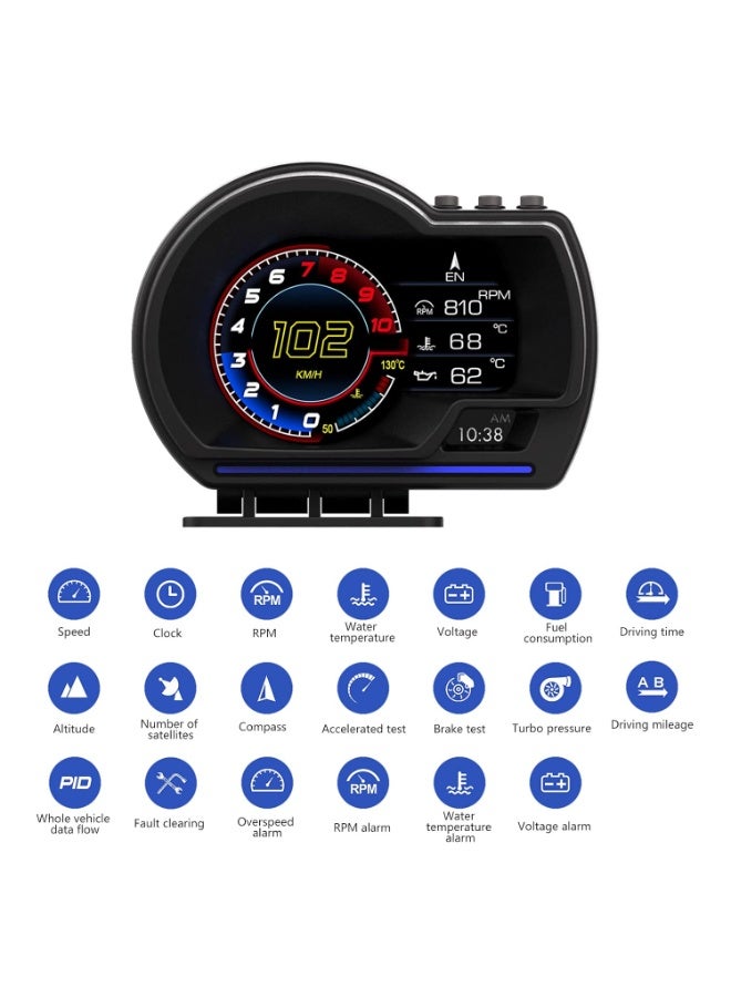SHENGHUI Car HUD Head Up Display P6, OBD+GPS Smart Gauge, Works Great for All Cars - Image 3