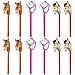 EVERMARKET 12PCS Inflatable Stick HorseBlow Up Horse Head on Stick Pony Costume Western Cowboy Cowgirl Baby Shower Birthday Party Decorations Halloween Supplies Favors Props 38 Inches Multicolor - Image 2