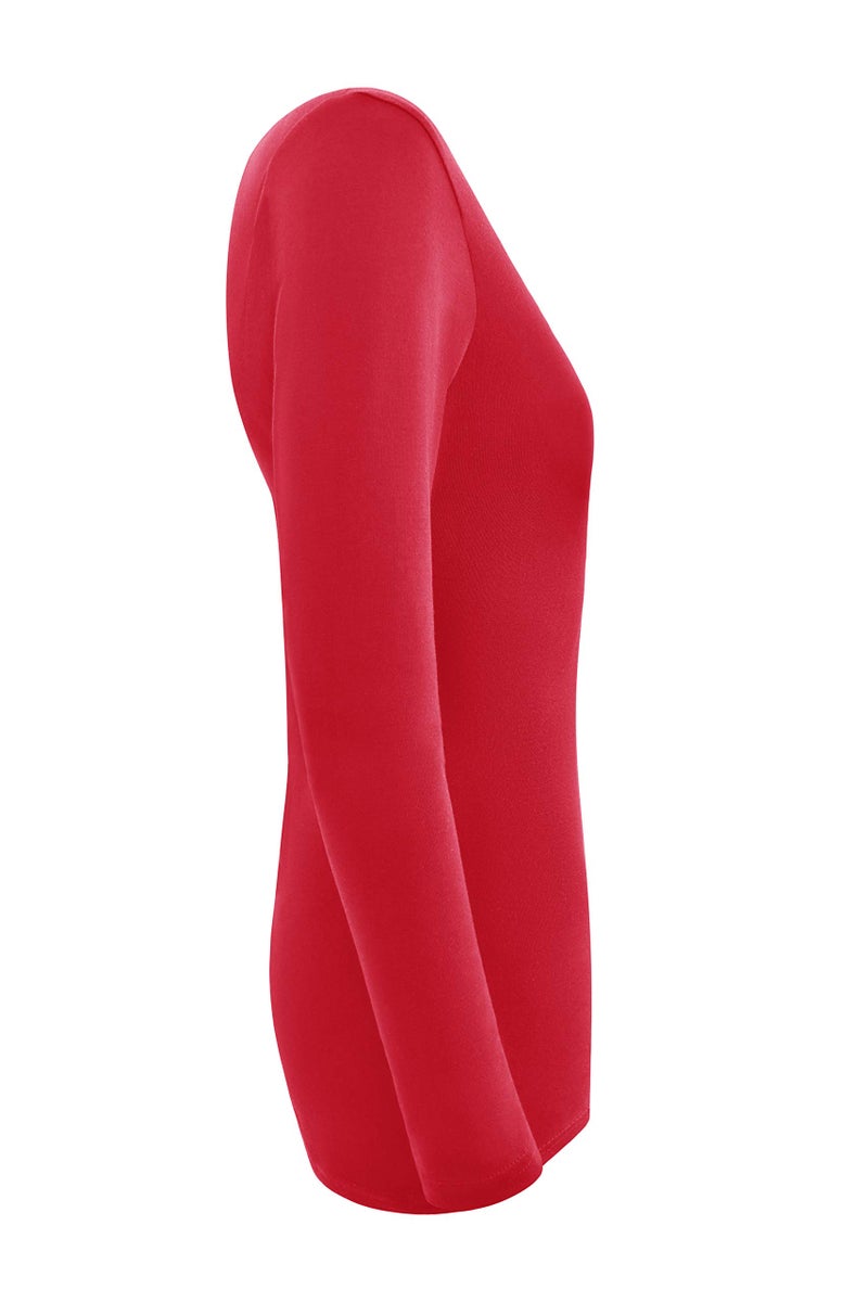 Natural Uniforms Women's Long Sleeve V-Neck T-Shirt Under Scrub (Red, Large) - Image 3
