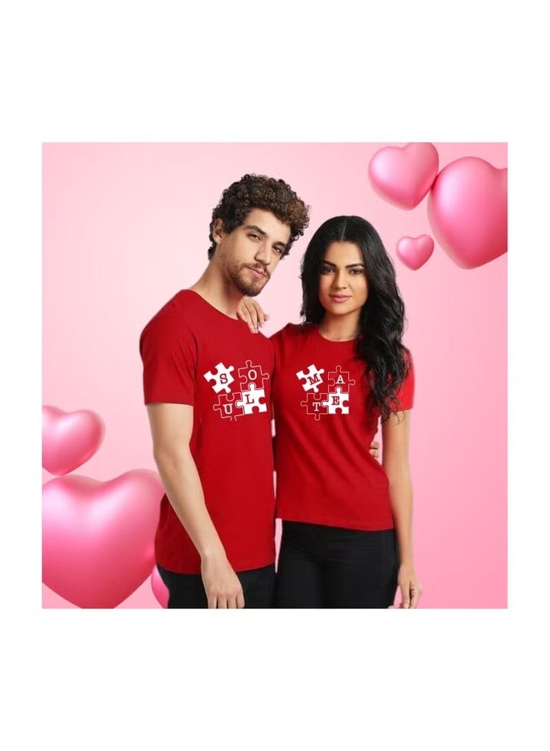 PRINTSHOP4ME Valentine's Day Couple T-Shirts–Matching Round Neck Short Sleeve Cotton T-Shirts For Couples–Gift For Boyfriend,Girlfriend - Image 5