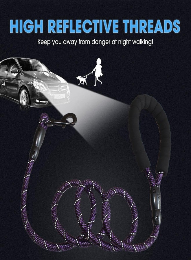 BAAPET 2/4/5/6 FT Dog Leash with Comfortable Padded Handle and Highly Reflective Threads for Small Medium and Large Dogs (5FT-1/2'', Black Purple) - Image 4