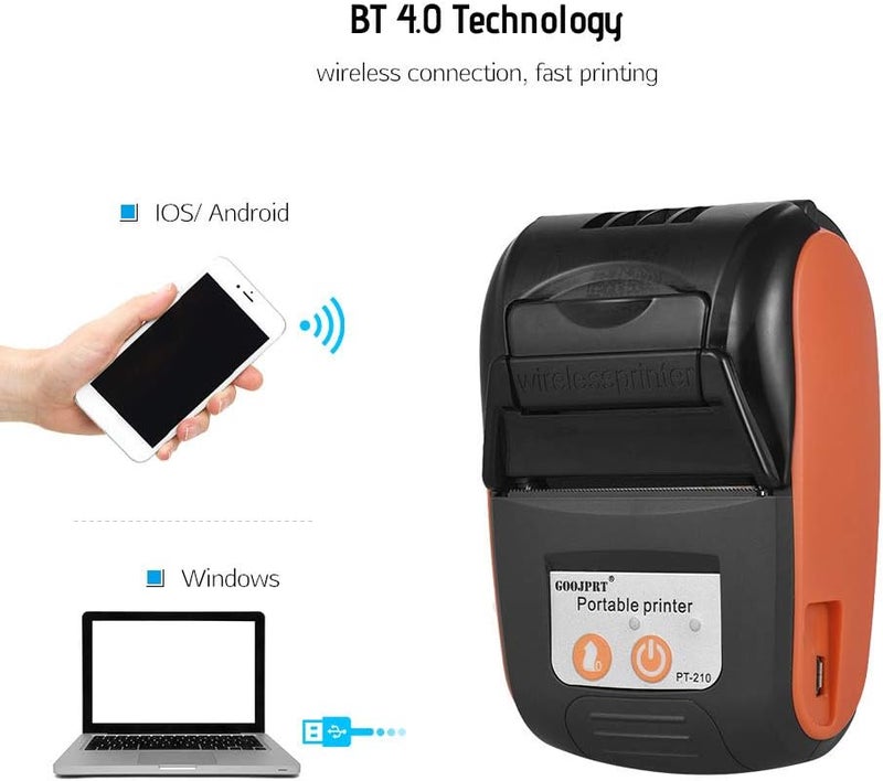 GOOJPRT Goolsky PT-210 Portable Thermal Printer Handheld 58mm Receipt Printer for Retail Stores Restaurants Factories Logistics - Image 4