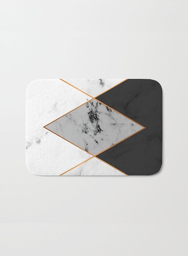 NIBEMINENT Marble Pattern Anti-Skid Doormat White/Black/Grey 40 x 60cm