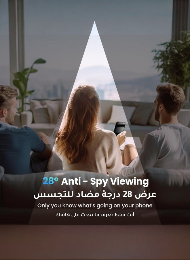 بلوتو واقي شاشة مطفي مضاد للتجسس لـ آيفون 15 بلس (iPhone 15 Plus) ضد بصمات الأصابع, لحماية الخصوصية (لقافة) من Pluto, حماية قصوى للشاشة من الخدوش والكسر - Image 2