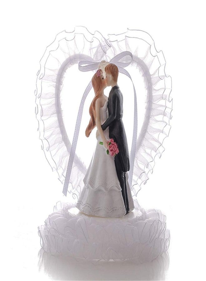 VOBRAMY FULCLOUD 5.5inch Wedding Cake Toppers ,Romantic Bride Groom Love Cake Topper Figurines Resin Doll Ornaments ,Fun Cake Topper for Engagement Wedding Anniversary Decorations Gifts - Image 1