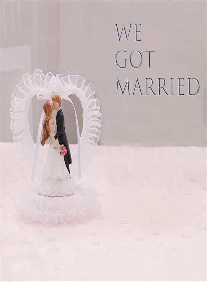 VOBRAMY FULCLOUD 5.5inch Wedding Cake Toppers ,Romantic Bride Groom Love Cake Topper Figurines Resin Doll Ornaments ,Fun Cake Topper for Engagement Wedding Anniversary Decorations Gifts - Image 3