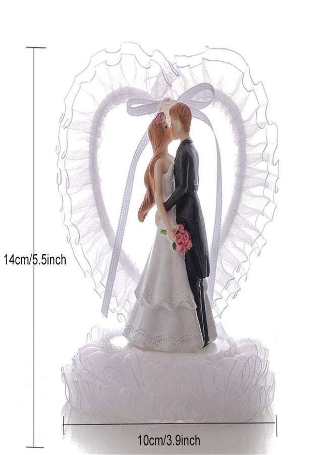 VOBRAMY FULCLOUD 5.5inch Wedding Cake Toppers ,Romantic Bride Groom Love Cake Topper Figurines Resin Doll Ornaments ,Fun Cake Topper for Engagement Wedding Anniversary Decorations Gifts - Image 2