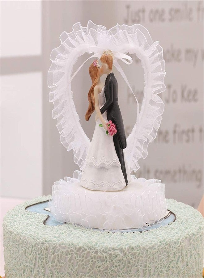 VOBRAMY FULCLOUD 5.5inch Wedding Cake Toppers ,Romantic Bride Groom Love Cake Topper Figurines Resin Doll Ornaments ,Fun Cake Topper for Engagement Wedding Anniversary Decorations Gifts - Image 4