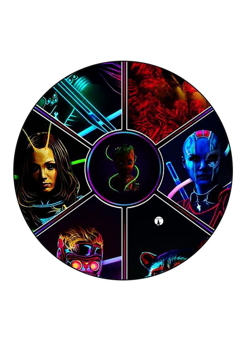 Guardians Of The Galaxy Printed Mouse Pad Round  Multicolour