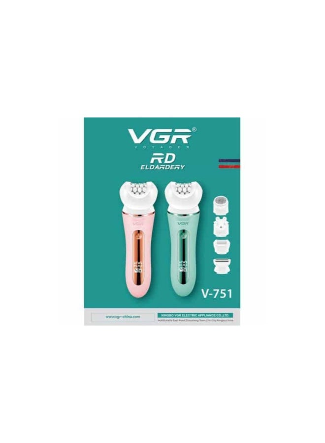 مقص شعر VGR V-751 للنساء – ماكينة حلاقة قابلة لإعادة الشحن بدون سلك مع شاشة LCD، ضوضاء منخفضة، وشفرات صديقة للبشرة لقص الشعر في المنزل