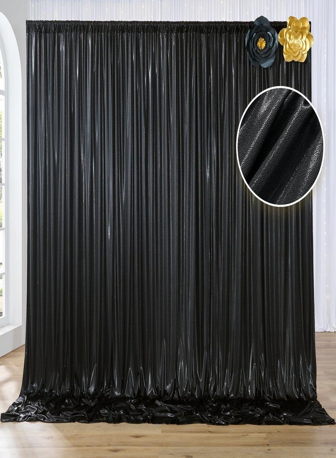 Htper 10x10 ft Black Sequin Backdrop Curtain Panels for Parties, Wrinkle Free Glitter Photo Backdrop Drapes 2 Panels 5x10FT Back Drop Cloth Shiny Fabric for Wedding Birthday Christmas Photography Background - Image 1
