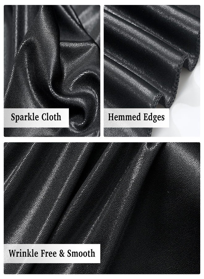 Htper 10x10 ft Black Sequin Backdrop Curtain Panels for Parties, Wrinkle Free Glitter Photo Backdrop Drapes 2 Panels 5x10FT Back Drop Cloth Shiny Fabric for Wedding Birthday Christmas Photography Background - Image 4