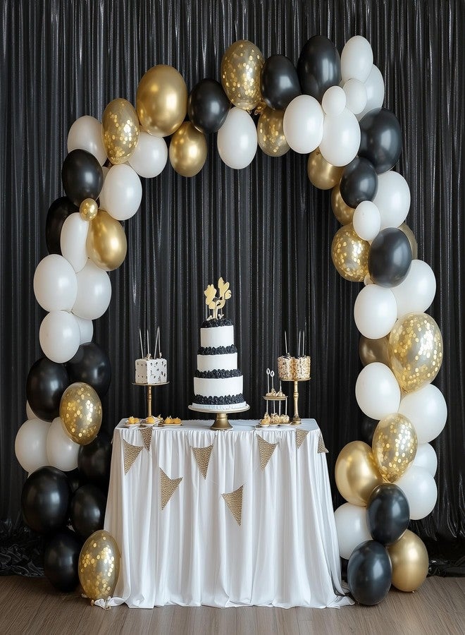 Htper 10x10 ft Black Sequin Backdrop Curtain Panels for Parties, Wrinkle Free Glitter Photo Backdrop Drapes 2 Panels 5x10FT Back Drop Cloth Shiny Fabric for Wedding Birthday Christmas Photography Background - Image 3