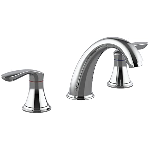 Hosslly Bathroom Sink Faucet Faucet for Bathroom Sink Widespread Chrome Bathroom Faucet 3 Hole with Stainless Steel Pop Up Drain and cUPC LeadFree Hose Chrome - Image 1