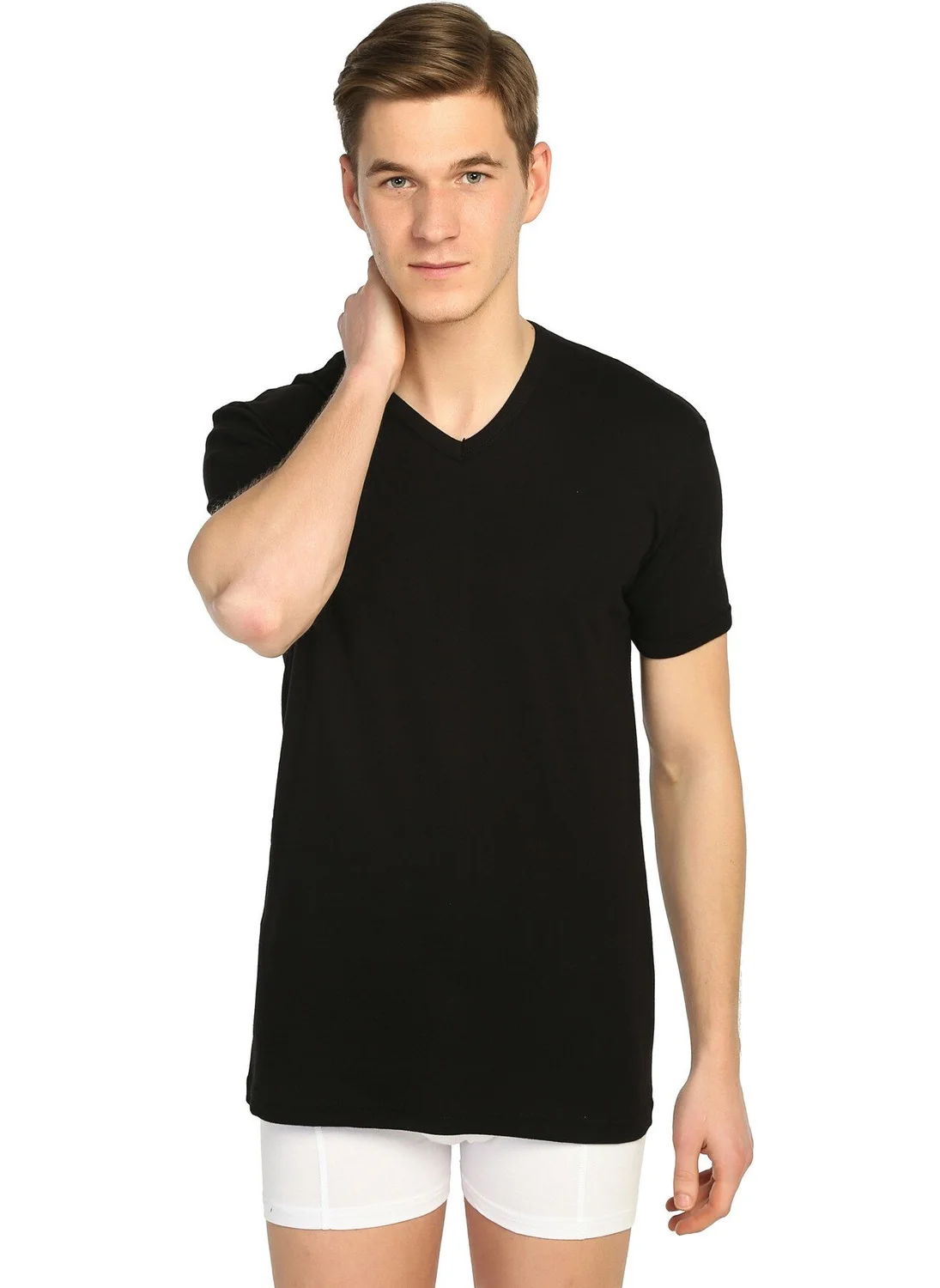 Tutku Men's Ribbed V-Neck Undershirt 3 Pack