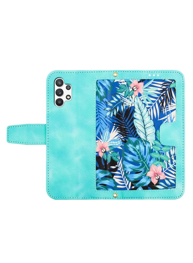 اس-توب جراب لهاتف Samsung Galaxy A32 5G مصنوع من الجلد بنمط زهور مع حبل تعليق - Image 3