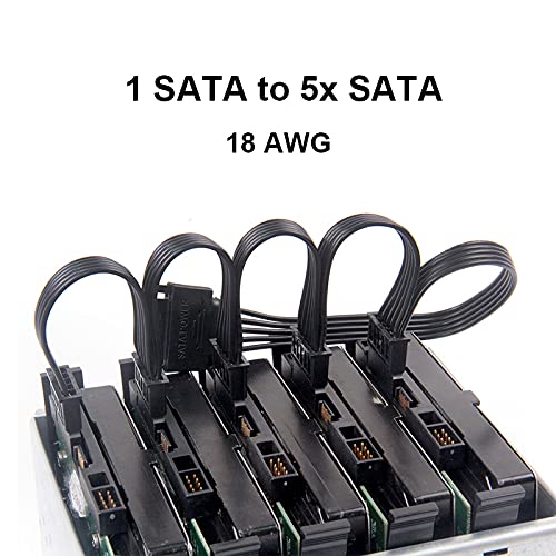 RGEEK SATA Power Splitter Cable - 24 Inches, 15 Pin to 5 SATA Power Splitter for HDD, SSD, Optical Drives - Image 3