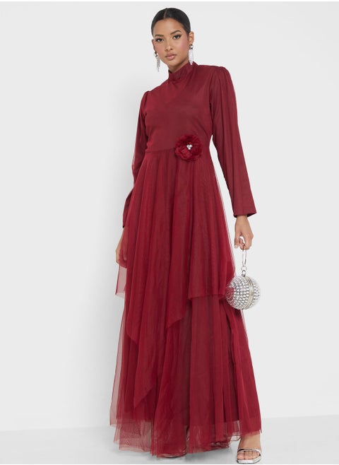 Waist Detail Tulle Dress