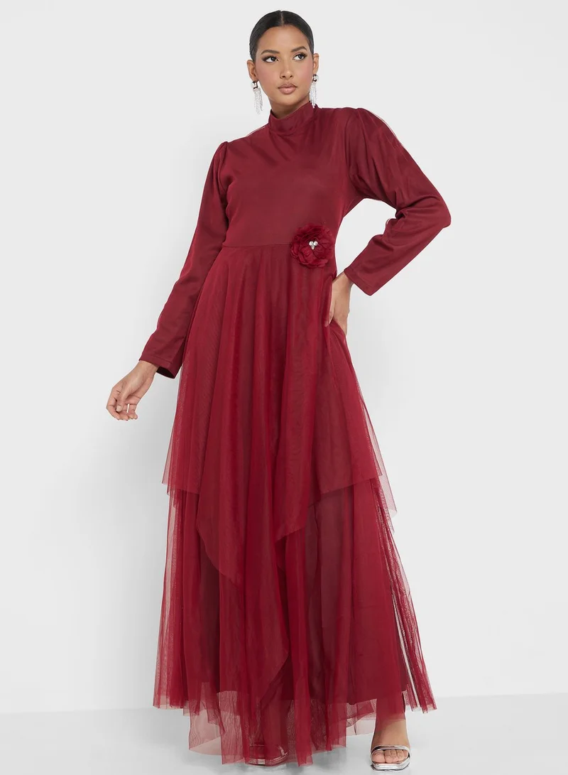 Khizana Floral Accent Dress