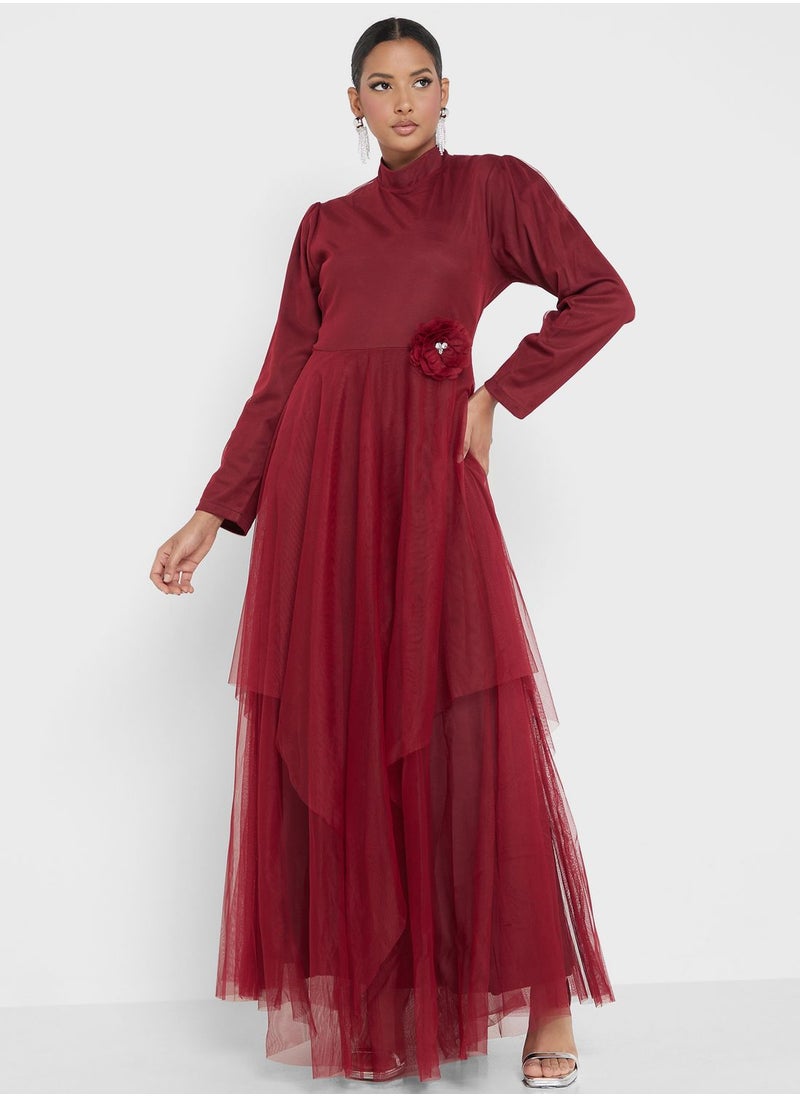 Khizana - Waist Detail Tulle Dress - Image 1