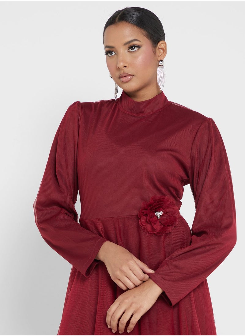 Khizana - Waist Detail Tulle Dress - Image 1