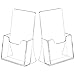 NIUBEE Acrylic Brochure Holder for 4 Trifold Pages 50 Thicker Countertop Acrylic Literature Holder Plastic Flyer Display Stand for Magazine Pamphlet Booklets Menu Journals 2 Pack - Image 2