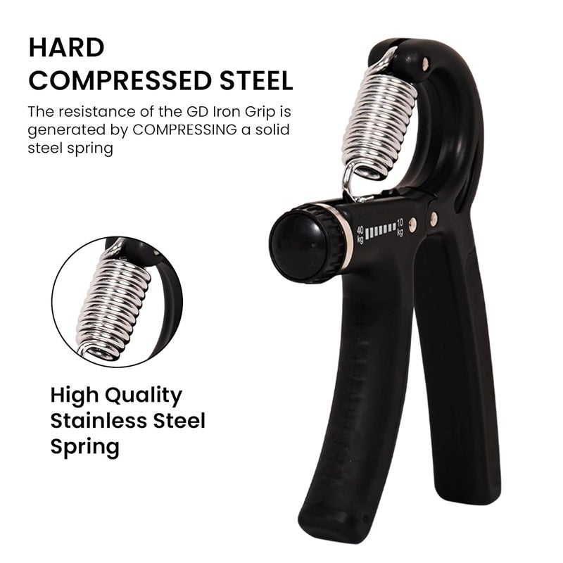 QuickFit Hand Grip A Djustable for Men & Women Arm Finger Excerciser | Power Gripper & Gym Workouts Perfect Forearm Strength Building (10-40kg) Multicolor (Black) - Image 5