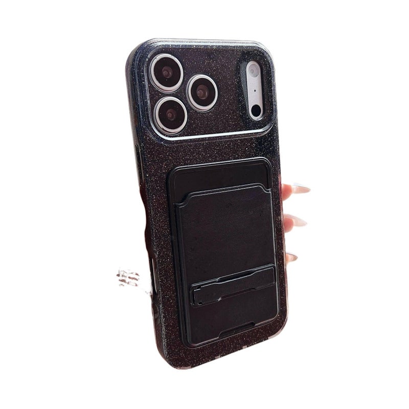 غطاء واقي | حامل بطاقات | حماية من السقوط | مقاوم للصدمات لـ Samsung S25 Ultra / Samsung S25 | أسود - Image 1