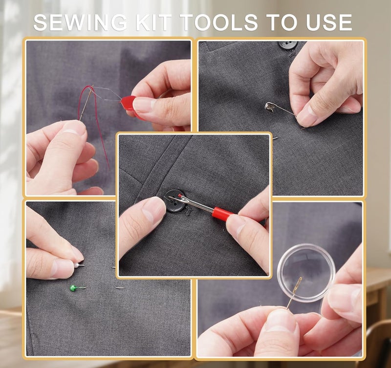 AADIVY 86 Pcs Sewing Kit with Case Portable Sewing Supplies for Home Traveler, Accessories with 18Pcs Thread Spools, Scissors, Thread Needles, Tape Measure for DIY, Adults, Beginners, Emergency - Image 4