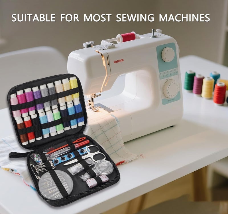 AADIVY 86 Pcs Sewing Kit with Case Portable Sewing Supplies for Home Traveler, Accessories with 18Pcs Thread Spools, Scissors, Thread Needles, Tape Measure for DIY, Adults, Beginners, Emergency - Image 5