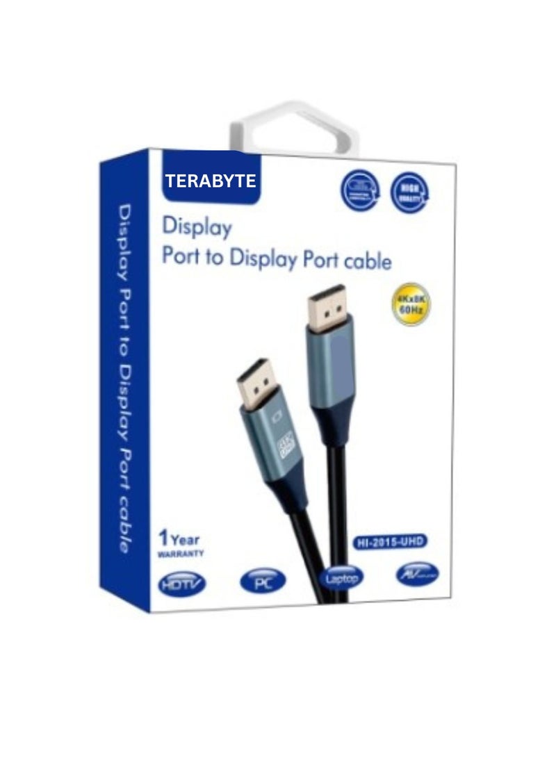 Terabyte DisplayPort (DP) to DP Cable, 8K Resolution - Image 1