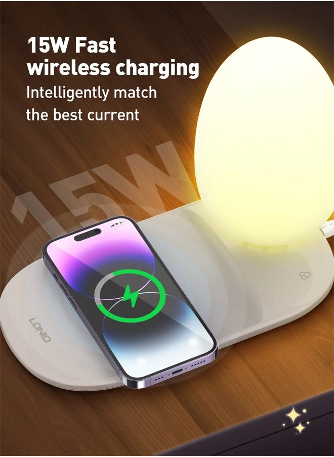 LDNIO Y3 15W Fast wireless charging desk lamp LED for Bed Light Lamp closet wall smart intelligent light  - Image 1