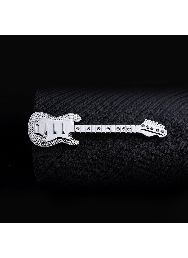 Generic Creative Gold Tie Clip Elegant Accessory for Men J0115 silver Guitar 