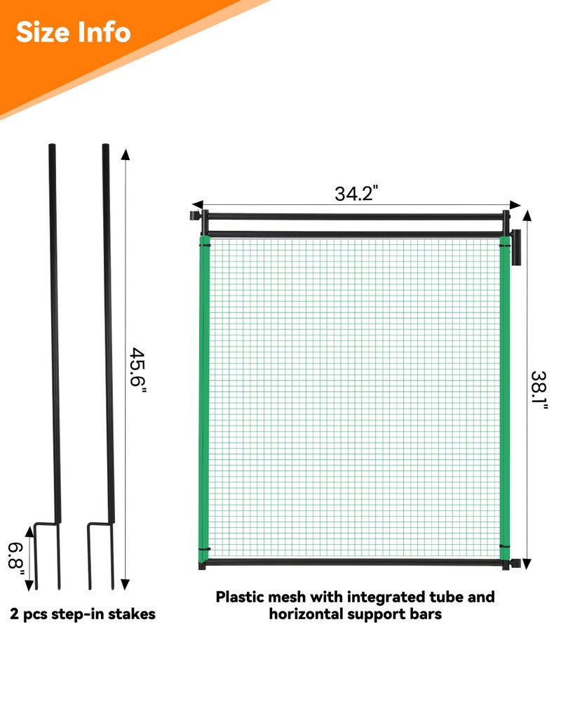 HIDALIFE Temporary Fence Gate,3' Height,Garden Fence Mesh Door, Free Open and Close Boundary for Garden Backyard Outdoor Animal Protect, Non Electric Safe for Children and Dog - Image 4