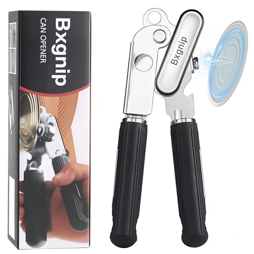 Bxgnip Can Opener Manual with Magnet,Soft Grip Rubber Handle Sharp Blade Smooth Edge,Effortless knob,Heavy Duty Can Opener with Multifunctional Bottle Opener - Image 1