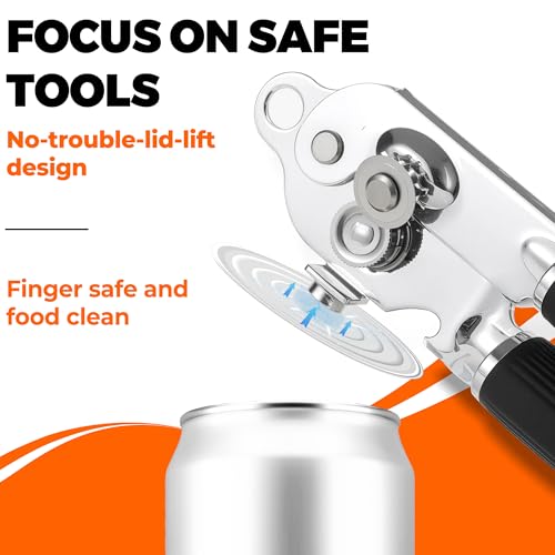 Bxgnip Can Opener Manual with Magnet,Soft Grip Rubber Handle Sharp Blade Smooth Edge,Effortless knob,Heavy Duty Can Opener with Multifunctional Bottle Opener - Image 5