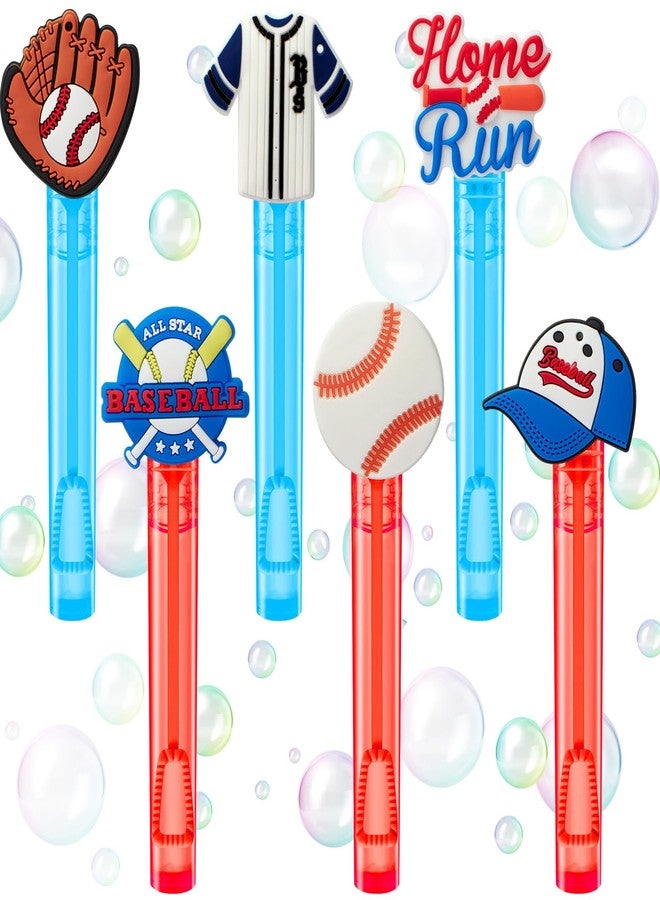 Winrayk Baseball Party Favors, 24Pcs Baseball Themed Mini Bubble Wands for Kids Bubbles Bulk with Detachable Topper (6 Styles), Birthday Gift Classroom Prizes Girl Boys Sports Goody Bag Stuffer Supply - Image 1