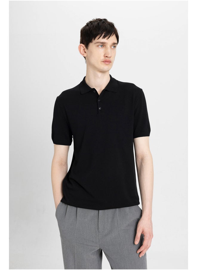 DeFacto - Man Smart Casual Slim Fit Polo Neck Short Sleeve Tricot Polo T-Shirt - Image 1