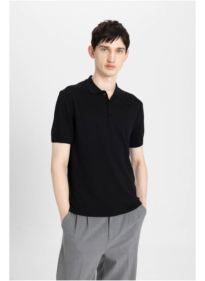 DeFacto - Man Smart Casual Slim Fit Polo Neck Short Sleeve Tricot Polo T-Shirt - Image 1